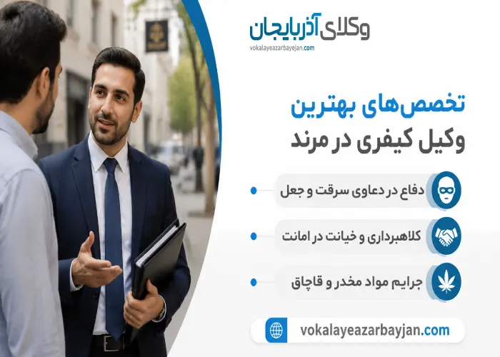 تخصص های بهترین وکیل کیفری در مرند
