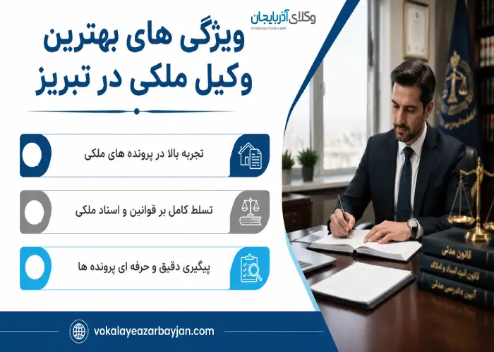ویژگی های بهترین وکیل ملکی در تبریز