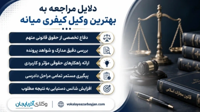 دلایل مراجعه به بهترین وکیل کیفری میانه