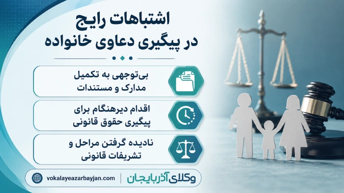 اشتباهات رایج در پیگیری دعاوی خانواده