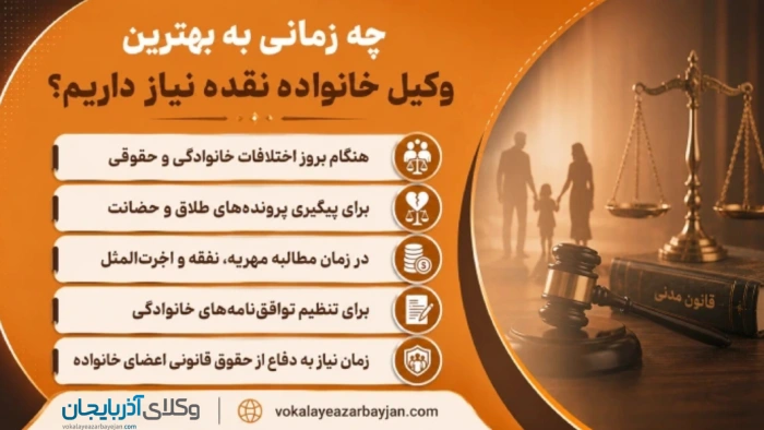 چه زمانی به بهترین وکیل خانواده نقده نیاز داریم؟