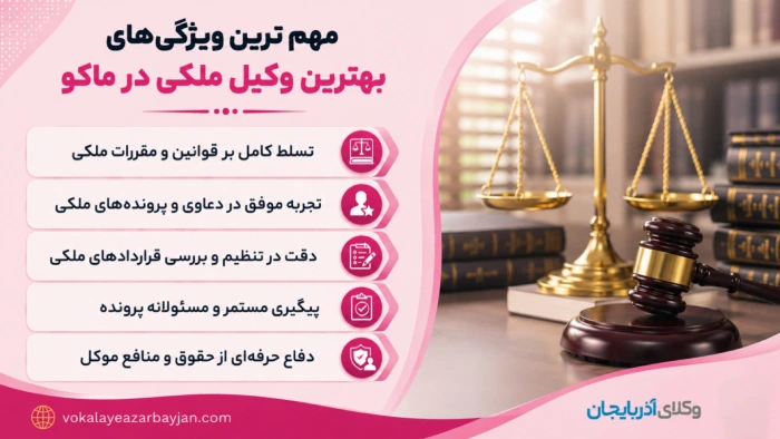 مهم ترین ویژگی های بهترین وکیل ملکی در ماکو