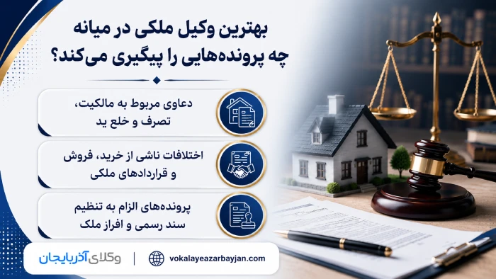 بهترین وکیل ملکی در میانه چه پروندههایی را پیگیری میکند؟