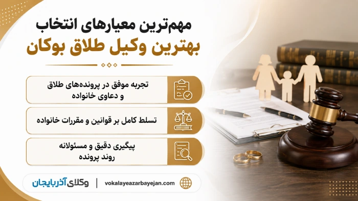 مهم‌ترین معیارهای انتخاب بهترین وکیل طلاق بوکان