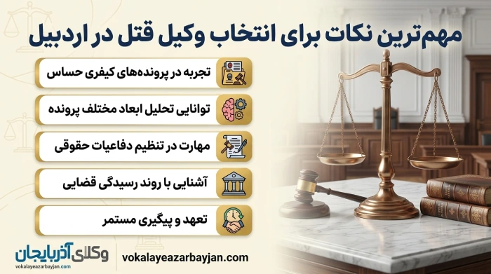 مهم ترین نکات برای انتخاب وکیل قتل در اردبیل