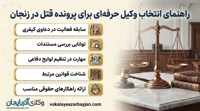 راهنمای انتخاب وکیل حرفه ای برای پرونده قتل در زنجان
